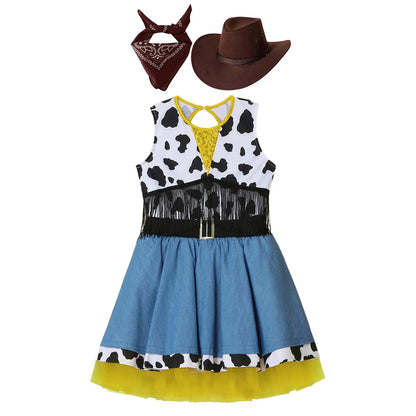 Wild West Cowgirl Cosplay Costume Set Cowboy Halloween Carnival Cosplay Dress Up Outfit Festival Dance Party Stage Performance