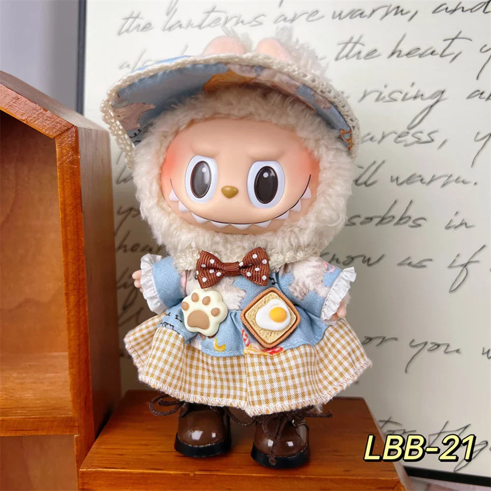 Labubu Plush Doll Clothing Accessories 17cm Labubu Different Styles Colors Styles Series Clothing Accessories Set Gifts