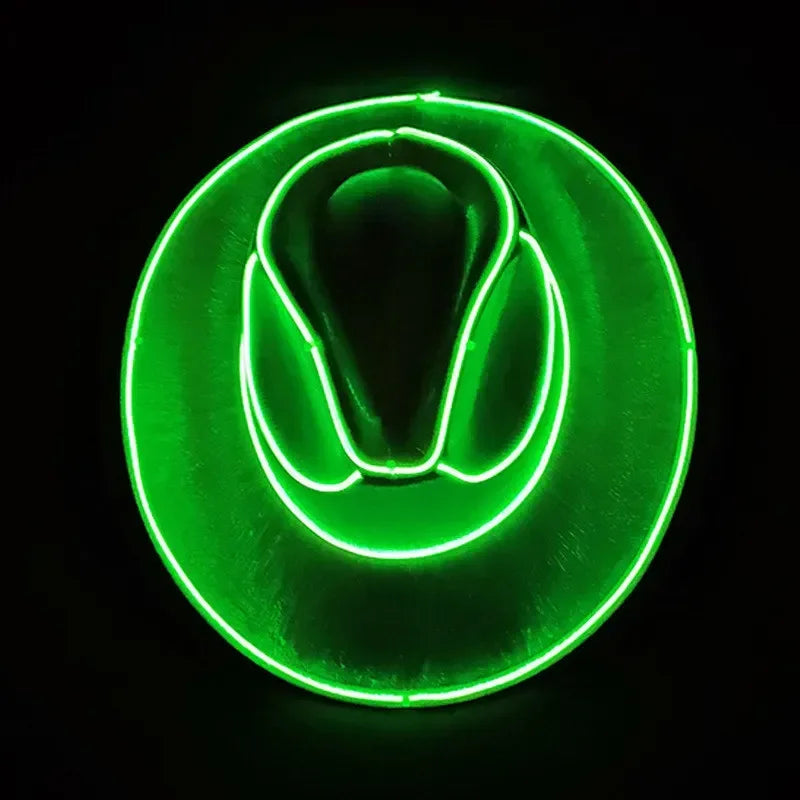 Glowing Light Bar Cap Wireless Disco Luminous Led Flashing Neon Western Cowboy Hat Bachelorette Party Supplies Bride Cowgirl Hat