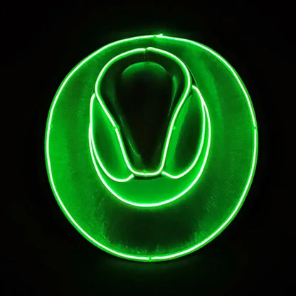 Glowing Light Bar Cap Wireless Disco Luminous Led Flashing Neon Western Cowboy Hat Bachelorette Party Supplies Bride Cowgirl Hat