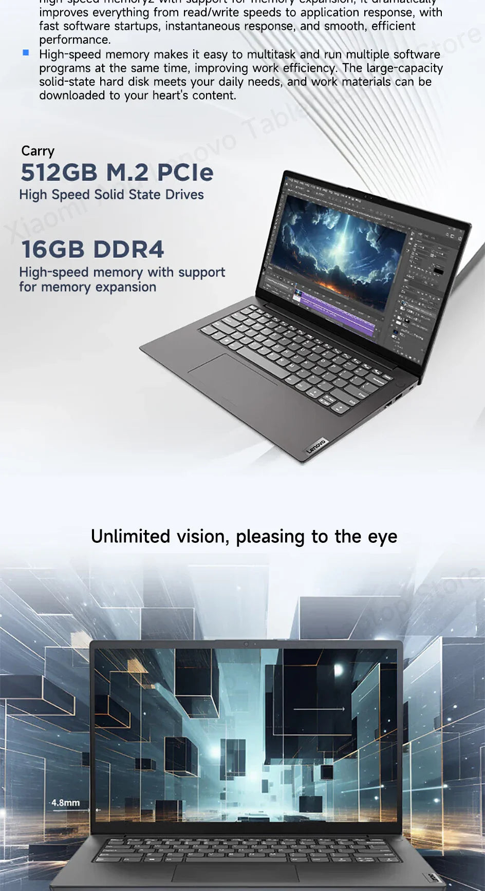 Lenovo Laptop Lenovo V14 14″ Screen Intel N4500/I3-1115G4/I5-13420H 8G/16G DDR4 RAM 256GB/512GB/1TB SSD Notabook PC