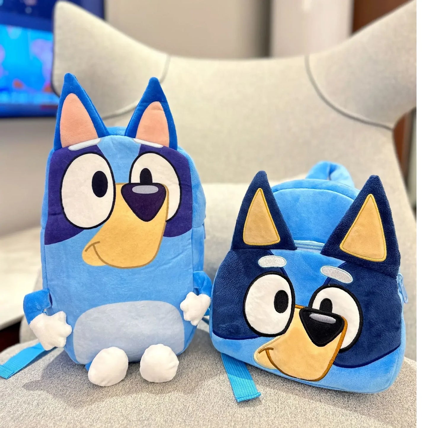 Cute Bluey Family Cartoon Plush Backpack - Children'S Schoolbag, For Kindergarten And Travel, Fun Snack Bag, Great Kids' Gift