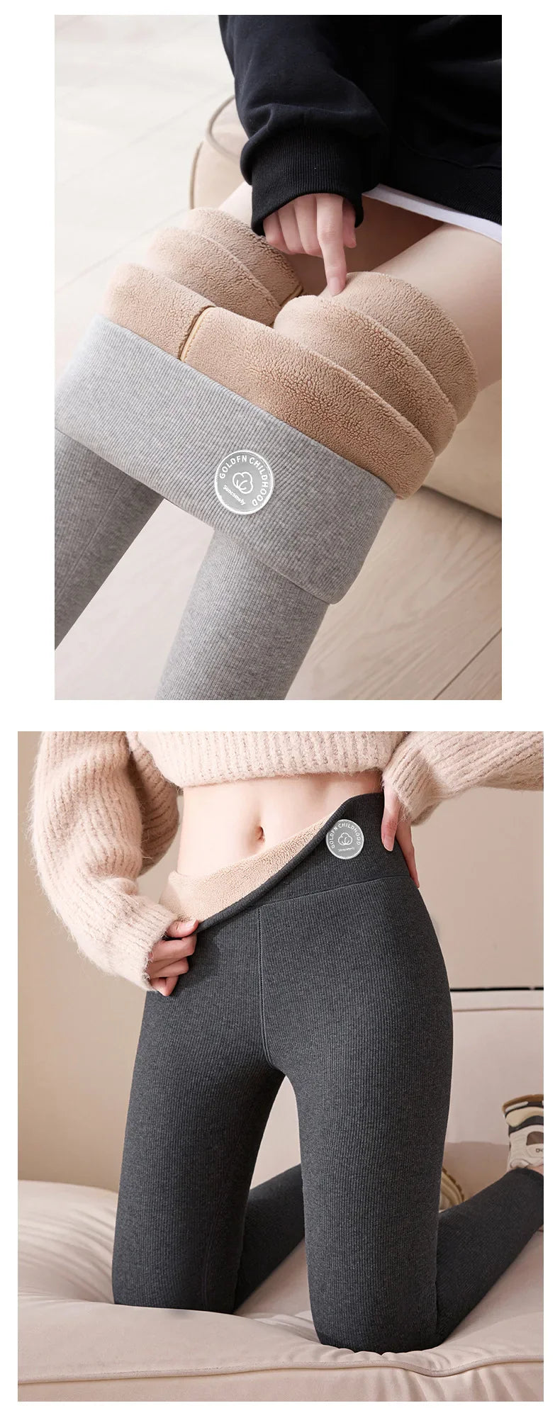 Women's Wool Leggings, Outer Wear, Fall Winter, Plus Size, Added Wool, Thick, Extra-Thick, Warm, Slimming, Cotton Thermal Pants