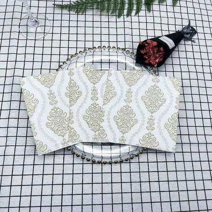 Serviette de table carrée imprimée florale, 2 plis, 20 pièces/paquet, pour le visage, fête, restaurant occidental, 73 plis