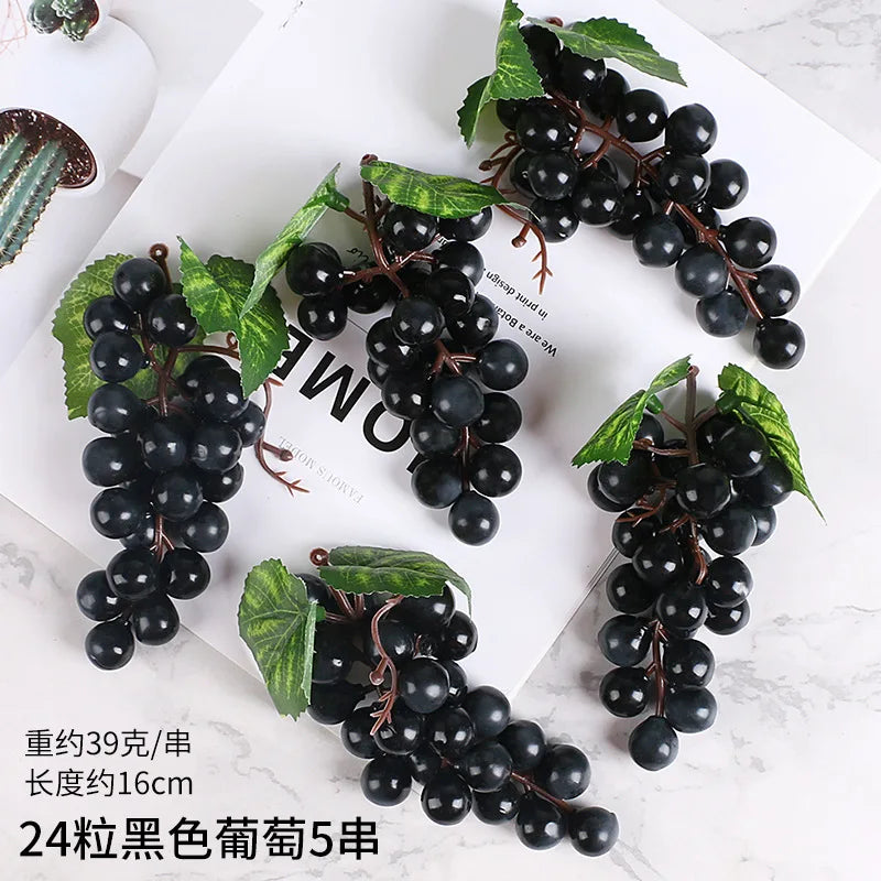 5PCS 12/18/24/36/60/85/100 Heads Artificial Grapes Christmas Halloween Wedding Party Home Garden Hanging Decoration Fake Fruits