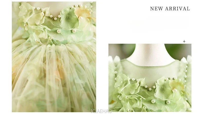 Girls' Floral Evening Dress Toddler Birthday Princess Outfit Christening Clothes Costume First Year Children's Dresses