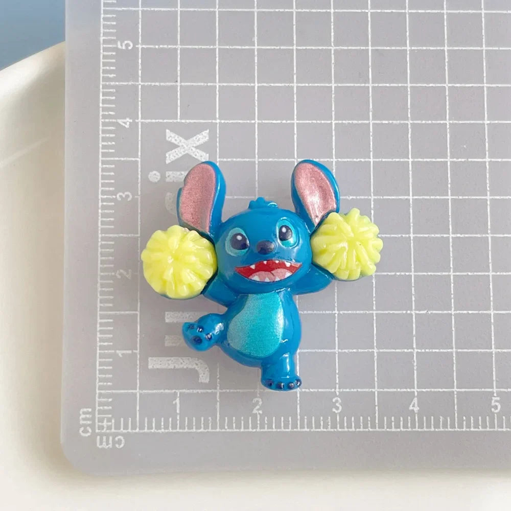 5Pcs cute stitch cartoon resin flatback supplies diy kawaii resin accessories crafts materials scrapbooking embellishment