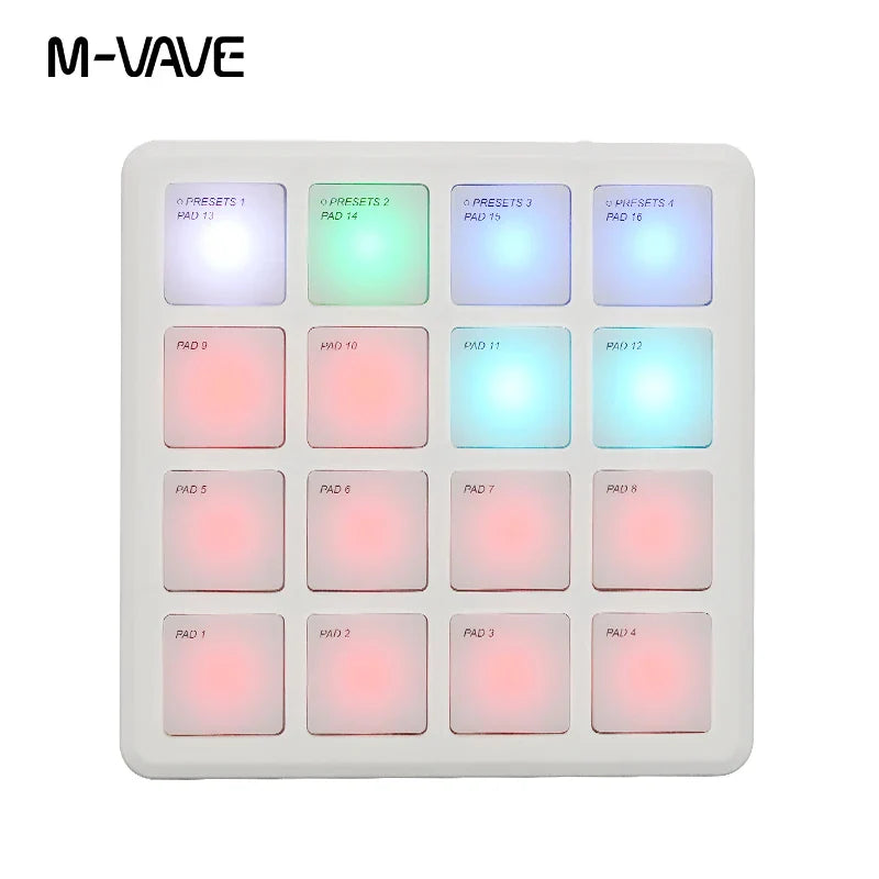 Contrôleur MIDI sans fil Portable M-VAVE SMC-PAD, 16 tampons, Percussion appropriée, DJ, arrangeur de musique, contrôleur de clavier