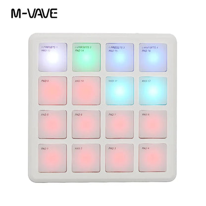 Contrôleur MIDI sans fil Portable M-VAVE SMC-PAD, 16 tampons, Percussion appropriée, DJ, arrangeur de musique, contrôleur de clavier