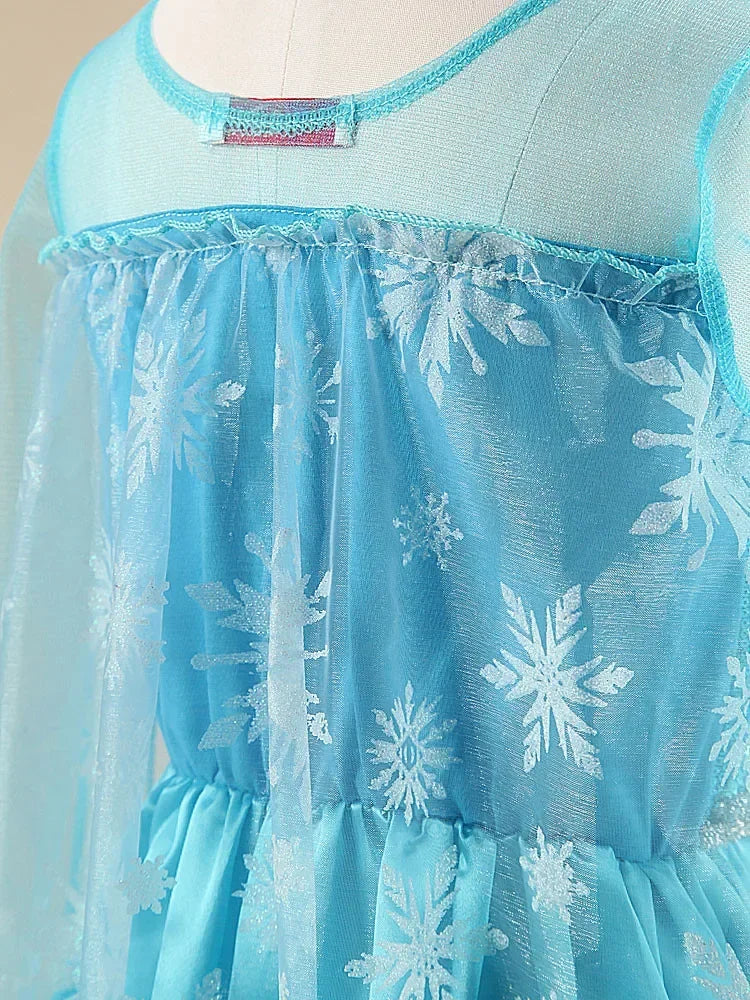 Elsa Princess Dress for Girls Cosplay Elsa Costume Children Halloween Carnival Birthday Clothing Kids Cosplay Snow Queen Costume