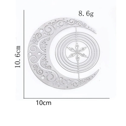 Moon Snowflake Wind Spinner Hanging Stainless Steel 3D Whirligigs Wind Chimes Catcher Yard Garden Christmas Decor Bird Deterrent
