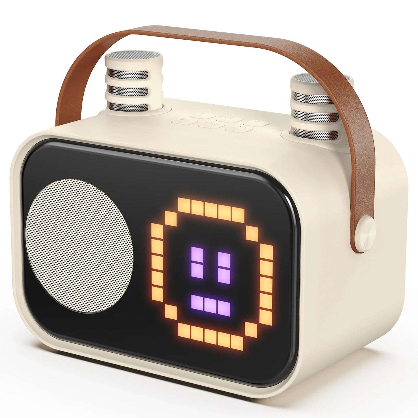 Mini Karaoke Machine for Kids, Portable Bluetooth Karaoke Speaker Unpowered Cabinets with 2 Wireless Microphones for Party