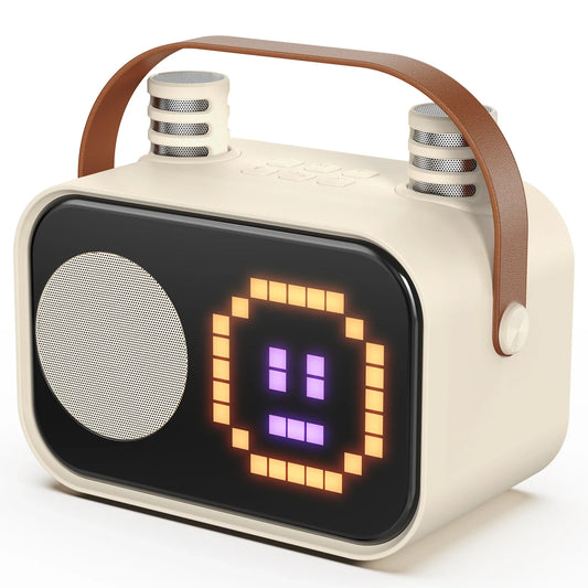 Mini Karaoke Machine for Kids, Portable Bluetooth Karaoke Speaker Unpowered Cabinets with 2 Wireless Microphones for Party