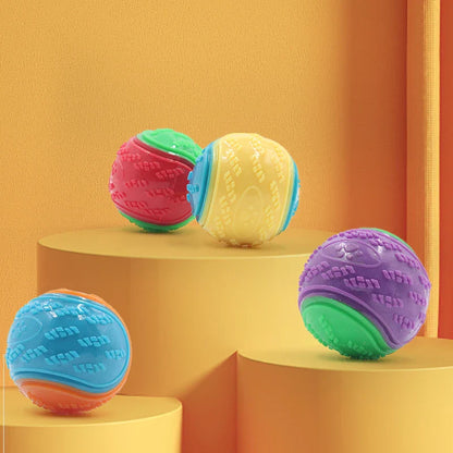 Interactive dog toys, soft TPR pet tooth cleaning toys, bite resistance, squeaky ball