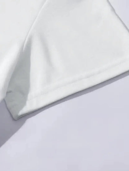 Chemise western en détresse, imprimé dessin animé tendance, nouveau style d'été, voyage et loisirs, col rond, haut basique et polyvalent pour femme, imprimé T-S