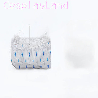 Costume de Cosplay Reine Elsa Robe Carnaval Fantaisie Halloween Femme Impression Princesse Robe Blanche Tenue Sur Mesure