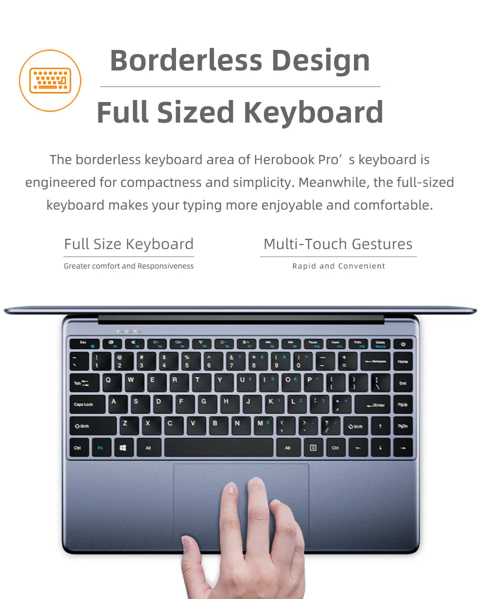 CHUWI HeroBook Pro 14.1" FHD Display Intel Celeron N4020 Dual-core 6GB RAM 128GB ROM Windows 11 Laptop with Full Size Keyboard