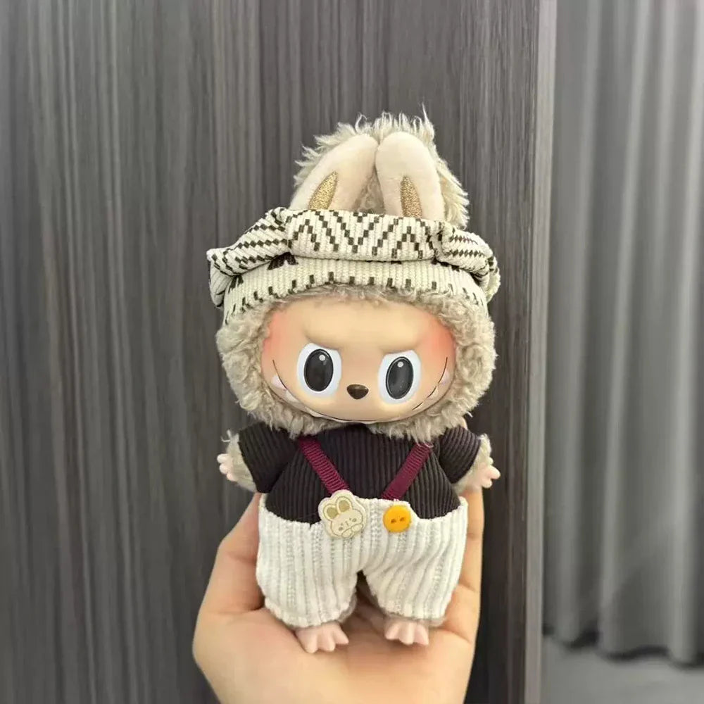 Labubu Doll Clothes Enamel Labu Cloth 17cm Doll Cute Dress-up Climbing Clothes Skirt Plush Toy Clothes