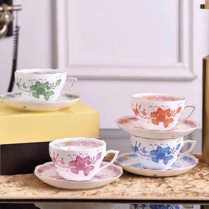 Tasse classique et panier de fleurs S/05 er, tasse à café, tasse à thé de l'après-midi, dessert, maison, tasse à boire, cadeau de la journée de Léon