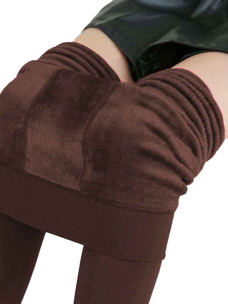 Leggings d'hiver tricot velours Legging décontracté nouveau haute élastique épaissir dame chaud noir pantalon pantalon slim pour femmes Leggings