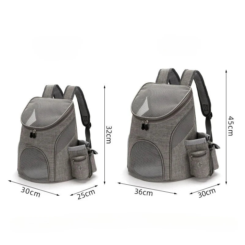 Sac à dos pour animaux de compagnie, sacs portables pliables pour animaux de compagnie pour sortir, maille respirante avec poche latérale, sacs de transport pour chats, sac à dos pour chien en extérieur