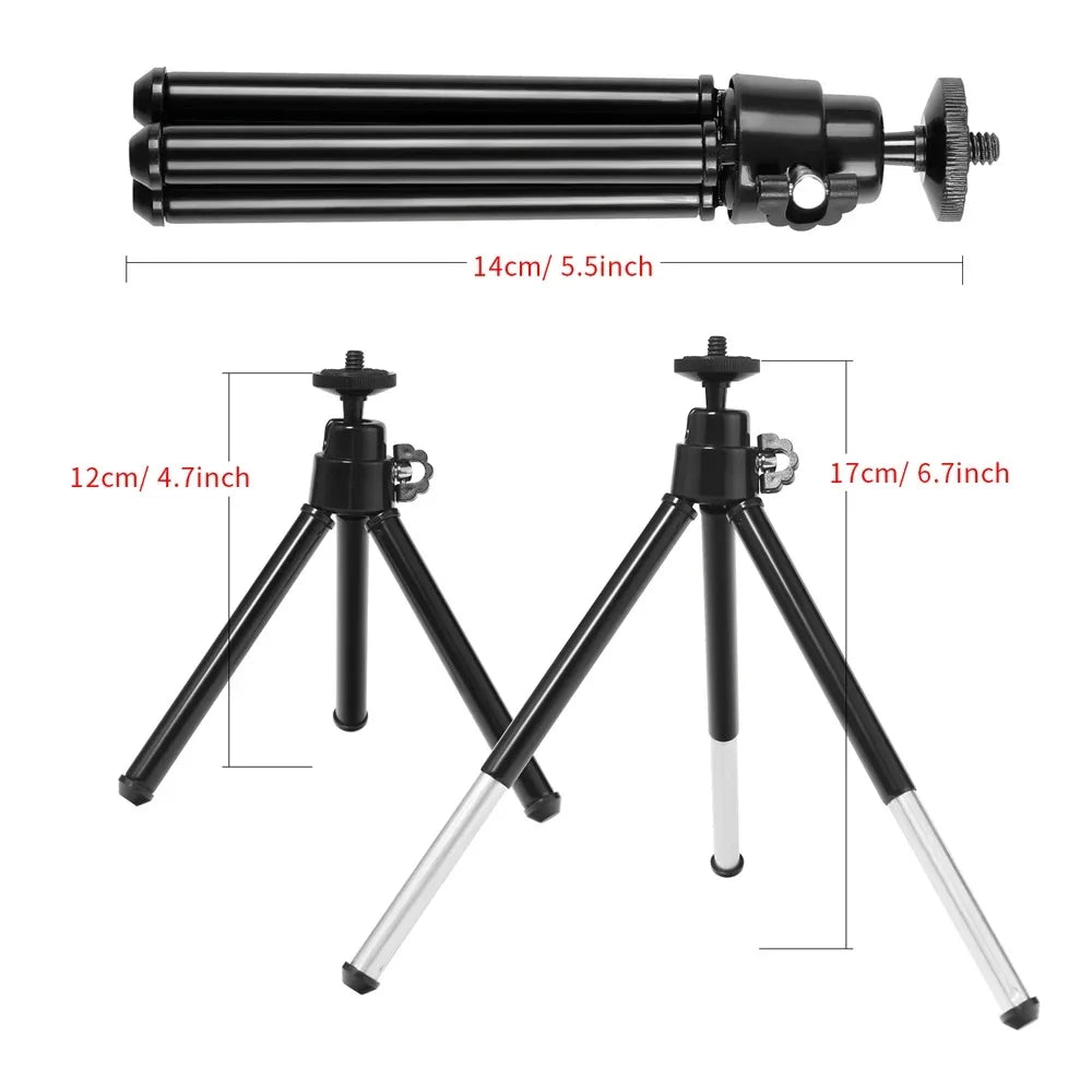 LED Ring Light with Tripod and Suction Cup for Selfie, 16cm, Portable USB Plug, Laptop Lighting, Video Conferencing, Makeup