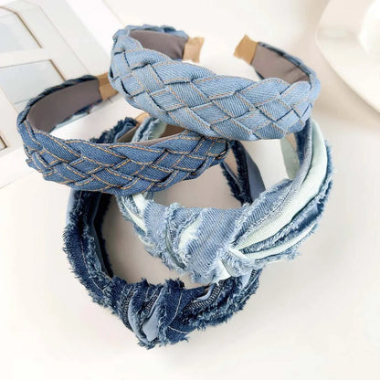 Denim tissu Cowboy bandeau coiffure chapeaux Cowboy cheveux cerceau cheveux accessoires Style coréen Denim noué bandeau fête
