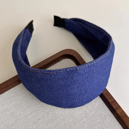 Rétro bleu Cowboy large bord Denim bandeau pour femme tempérament bandeau cheveux cerceau dame mode polyvalent cheveux accessoires nouveau