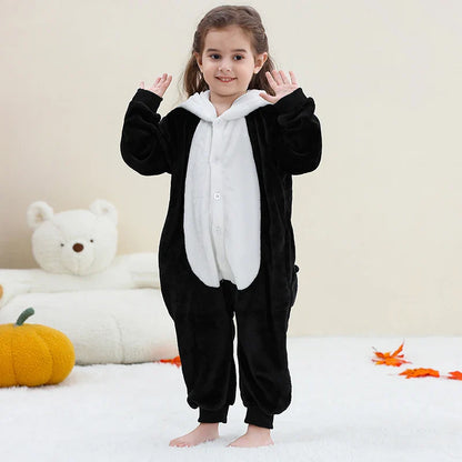 MICHLEY Pyjama grenouillère en flanelle pour Halloween, hiver, avec capuche, pour enfants, déguisement familial, combinaison de nuit, robe de chambre pour garçons et filles