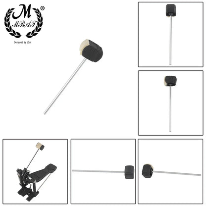 M MBAT – marteau de batteur à pédale de tambour, remplacement pour Kit de batterie, accessoire, arbre en acier inoxydable, tête de batteur à pédale en feutre