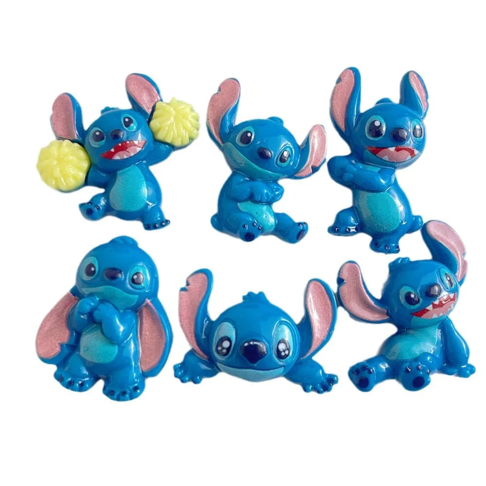 5Pcs cute stitch cartoon resin flatback supplies diy kawaii resin accessories crafts materials scrapbooking embellishment