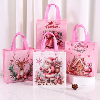 4/8 pièces sac cadeau de noël Santa sac Non tissé décorations de noël pour la maison 2025 cadeaux de noël Navidad Noel sac d'emballage du nouvel an