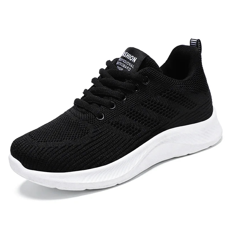 Chaussures de sport pour femmes Chaussures individuelles décontractées respirantes à semelle souple chaussures de course en maille volante d'automne