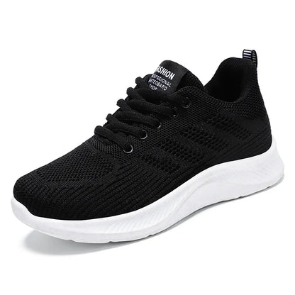 Chaussures de sport pour femmes Chaussures individuelles décontractées respirantes à semelle souple chaussures de course en maille volante d'automne