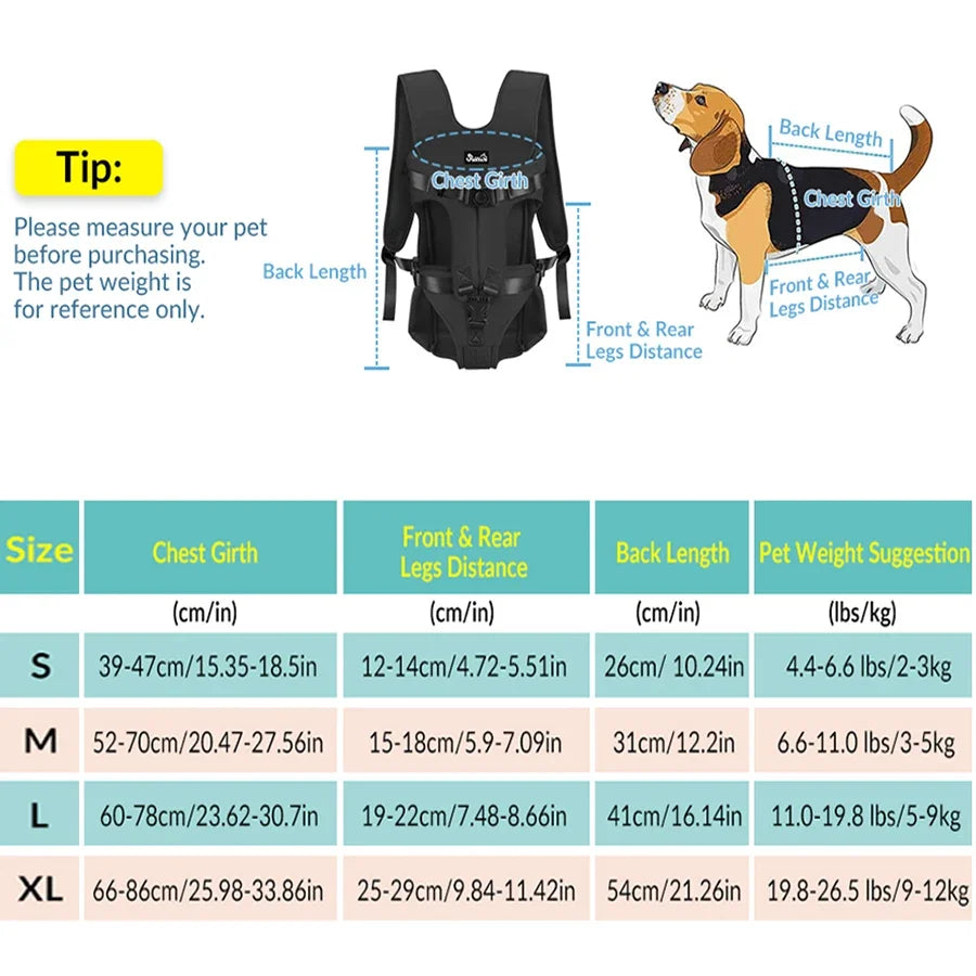 Pet carrier backpack for dogs, cats, front travel bag for carrying pets, small and medium dogs, bulldog, puppy, Mochila Para Perro