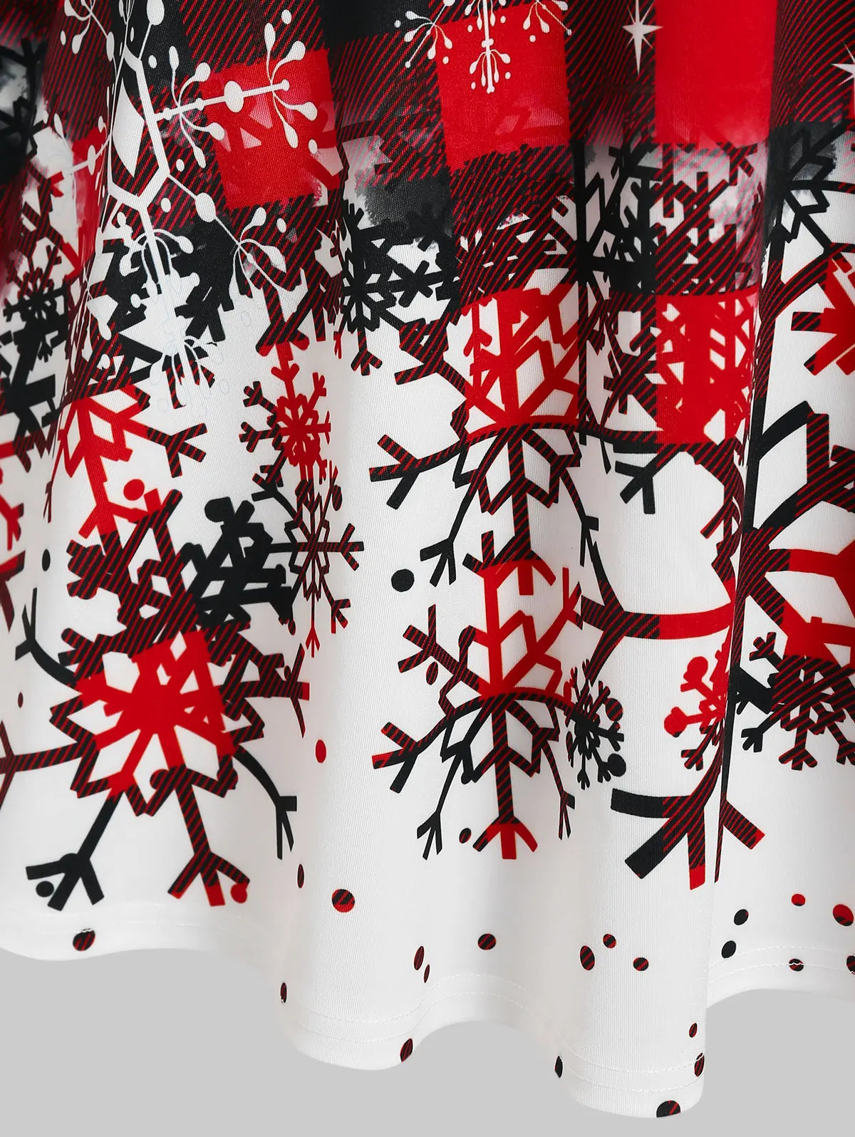 Women's Plaid Christmas Party Dress, Snowflake Print, Fiber Dress, Sweetheart Neck, Christmas Dresses, New, Educational, 2024