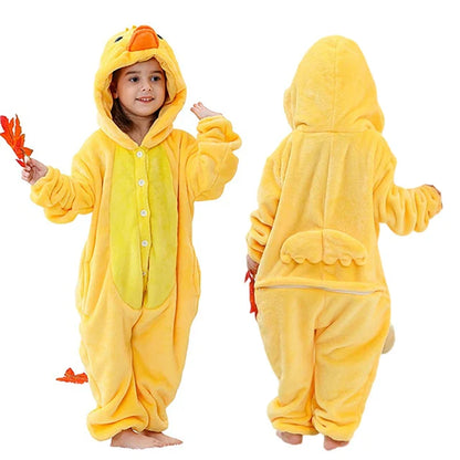 MICHLEY – Combinaison à capuche en flanelle motif Capybara pour enfant, pyjama, grenouillère, déguisement pour Halloween, pour garçon et fille