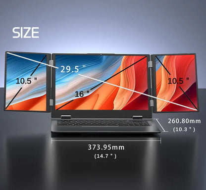 CRELANDER MAX16 New Laptop Triple Screen Intel Core i7 CPU 16 inch +dual 10.5 inch Face Recognition RJ45 M2 SSD Notebook Laptop