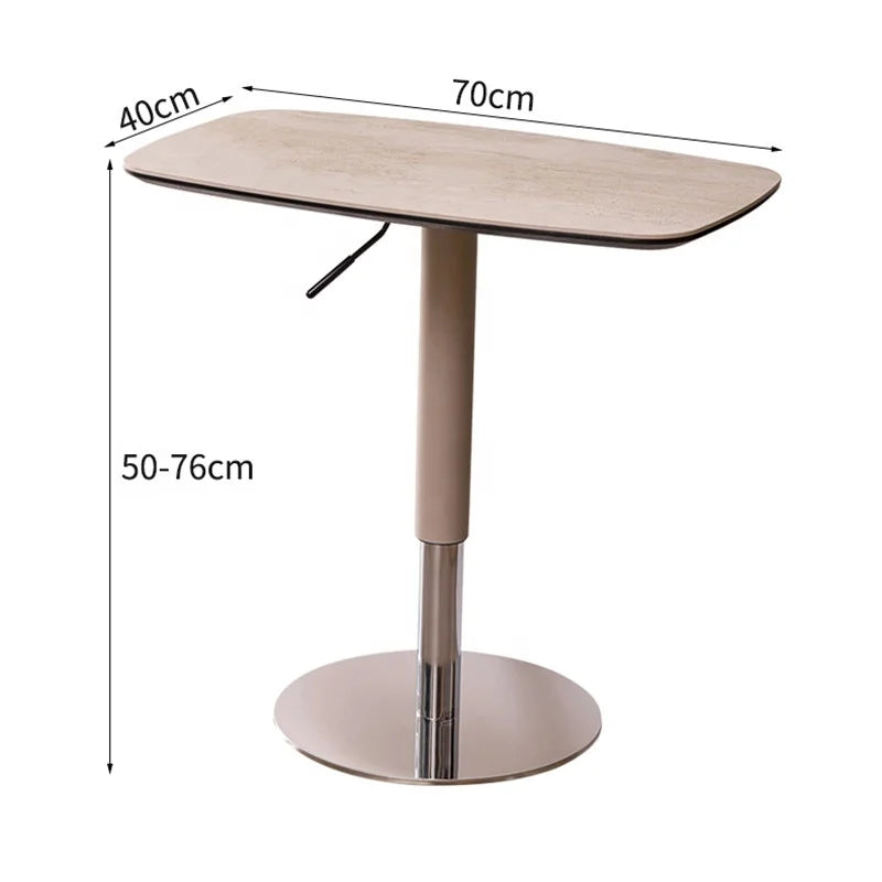 Table d'appoint élévatrice au Design moderne en ardoise de roche, pour lit ou canapé, petit appartement, meubles de salon avec pied en acier inoxydable