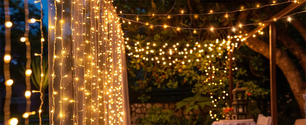 220V LED Curtain Light, Holiday Curtain String Light, Indoor and Outdoor, Christmas Decoration, Fairy Lights