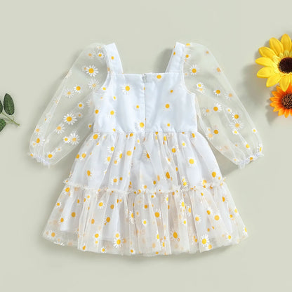 Pudcoco-Robe princesse en tulle à manches longues pour bébé fille, robe trapèze pour tout-petit, élégante, AndrPrint Destroy, maille, fête, 3M-3T