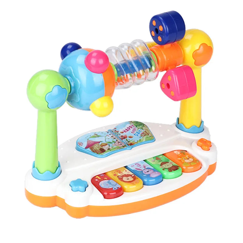 Jouets de piano pour bébé Clavier de piano rotatif pour enfants avec son lumineux, Jouets musicaux pour tout-petits, Jouet musical éducatif précoce