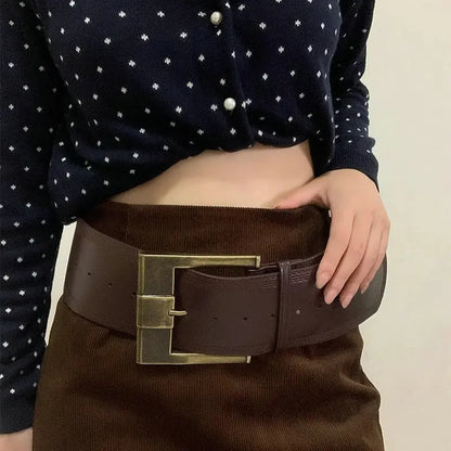 Desinger ceintures pour femmes Vintage large ceinture grande taille Western Cowgirl Cowboy Goth Y2k marron moyen âge mode ceinture femme