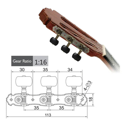 Alice AOS-022 classique JEMachine tête 1:16 avec des cordes de placage avancées Tuning Peg prédire 2 pièces/paire