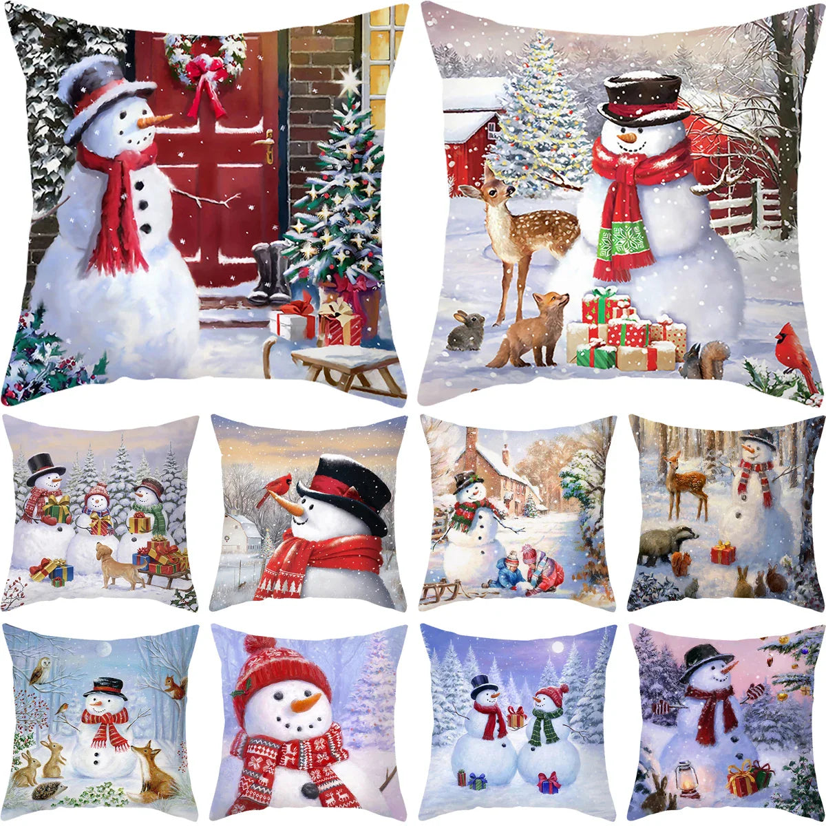 Housse de coussin de noël, père noël, décor de joyeux noël pour la maison, ornements de noël 2025, cadeaux de noël, nouvel an 2026