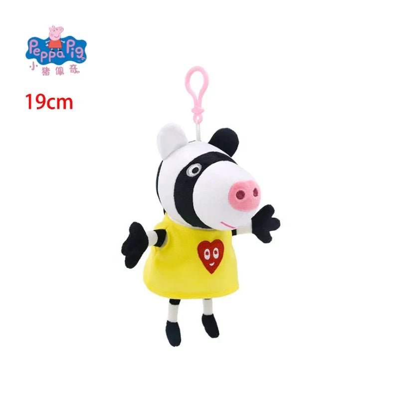19CM Genuine Peppa Pig George Stuffed Plush Toys High Quality Keyring Hot Cartoon Animal Doll Pendant Children's Birthday Gifts