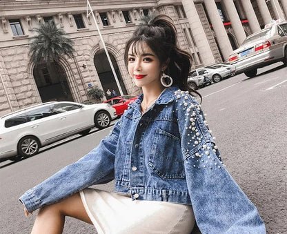Ripped Cowboy Coat Woman Spring Autumn Korean Popular Clothes Denim Jacket for Women Hole Sale Low Price Cowgirl Clothing New In