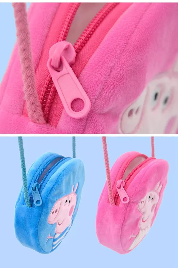 16cm Peppa Pig Kawaii Peluche Rembourrée Sac à Dos Arrondi Jouets George Maternelle Dessin Animé Sac à Bandoulière Porte-Monnaie Cadeau d'Anniversaire Fille