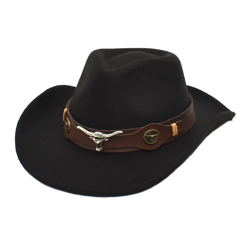 Chapeau de cowboy divers accessoires chapeau de cowboy monochrome en feutre chapeau d'extérieur homme et femme chapeau de cavalier chapeau femme