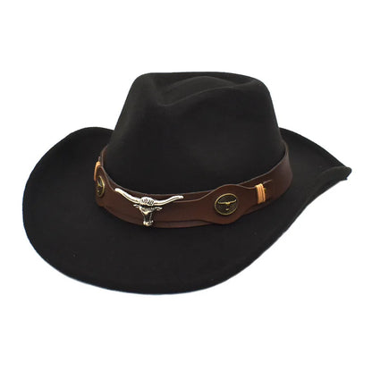 Chapeau de cowboy divers accessoires chapeau de cowboy monochrome en feutre chapeau d'extérieur homme et femme chapeau de cavalier chapeau femme